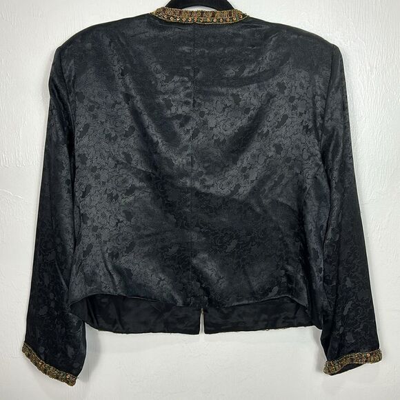 Victoria’s Secret Vintage Satin Floral Beaded Cropped Jacket Size M/L - Picture 3 of 8